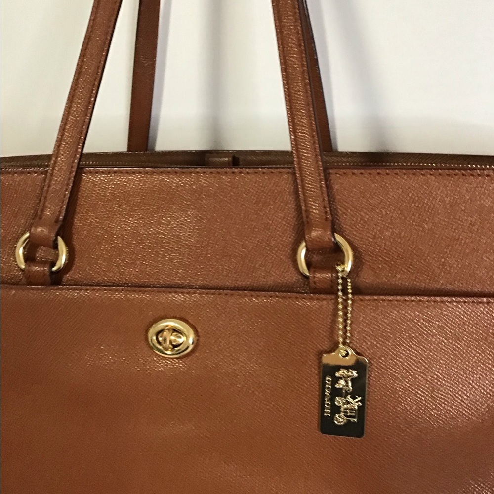 Coach 78246 Tan Crossgrain Leather Folio Large Business Tote Dustbag - Picture 3 of 16
